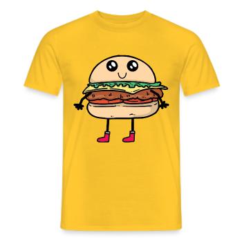 Cheeseburger Fast Food Burger Kawai Kind Kinder - Männer T-Shirt - Gelb - Vorne - AI Model Male 178 dark (178cm)