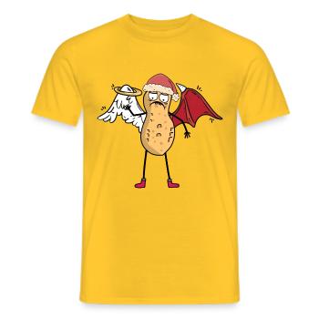 cacahuète divin diable noël noël père noël - T-shirt homme - jaune - Devant - AI Model Male 178 dark (178cm)