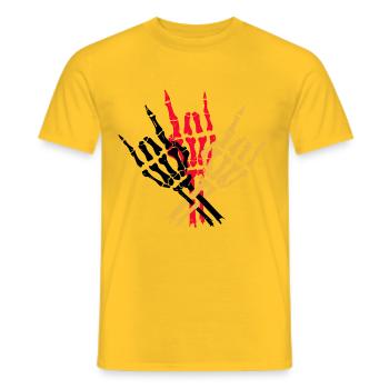 Squelette Main Allemagne Allemand Symbole Métal - T-shirt homme - jaune - Devant - AI Model Male 178 dark (178cm)