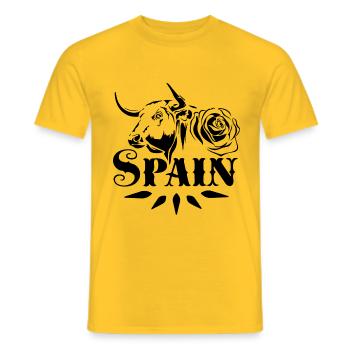 Spain - Männer T-Shirt - Gelb - Vorne - AI Model Male 178 dark (178cm)