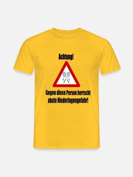 Achtung! Akute Niederlagengefahr! - Männer T-Shirt - Gelb