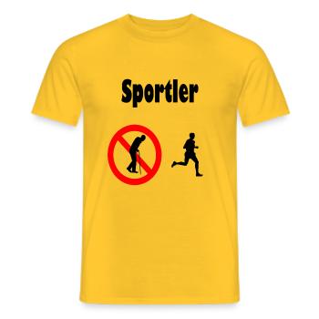 Sportif - T-shirt homme - jaune - Devant - AI Model Male 178 dark (178cm)
