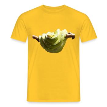 Le pyton arboricole peut atteindre quatre mètres de long - T-shirt homme - jaune - Devant - AI Model Male 178 dark (178cm)