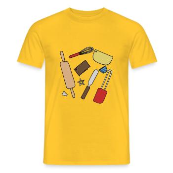 Confiseur Baker Bake Cake Cafe Confectioner - T-shirt homme - jaune - Devant - AI Model Male 178 dark (178cm)