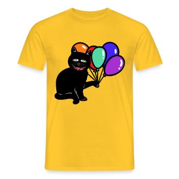 Halloween Cat Cats Cat - Men's T-Shirt - yellow - Front - AI Model Male 178 dark (178cm)