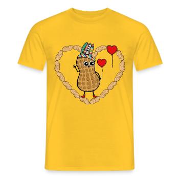 Peanut Heartfelt Birthday Gift Congratulate - Men's T-Shirt - yellow - Front - AI Model Male 178 dark (178cm)
