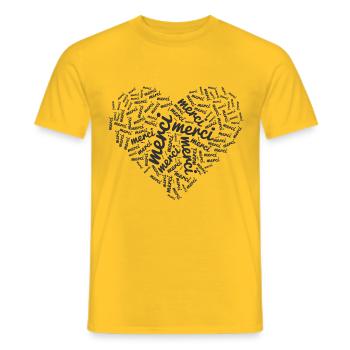 Danke! Nachricht, um Danke zu sagen - Männer T-Shirt - Gelb - Vorne - AI Model Male 178 dark (178cm)