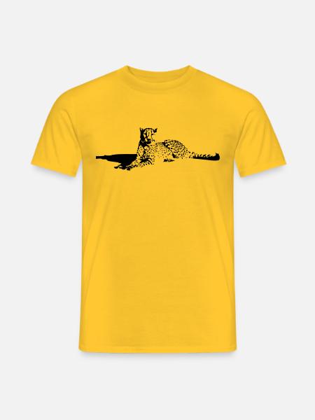 Herrlicher Gepard in Ruhe - Männer T-Shirt - Gelb