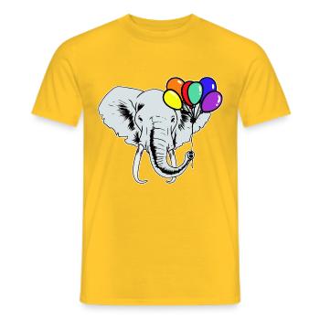 Arc-en-ciel Arc-en-ciel Drapeau éléphant LGBT Gay Pride - T-shirt homme - jaune - Devant - AI Model Male 178 dark (178cm)
