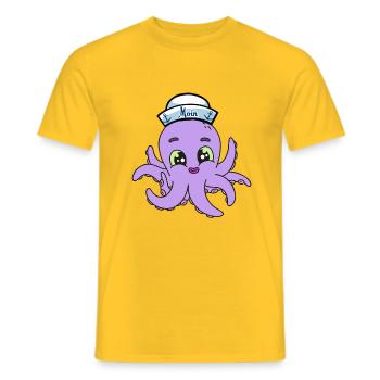 Krake Kraken maritim Fisch Fische Kinder Baby - Männer T-Shirt - Gelb - Vorne - AI Model Male 178 dark (178cm)