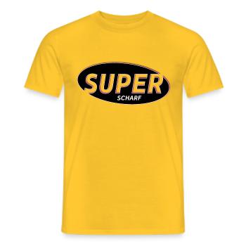 SUPER SCHARF - Männer T-Shirt - Gelb - Vorne - AI Model Male 178 dark (178cm)
