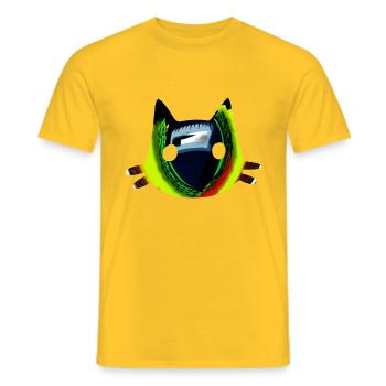 Katzenauge im Umriss von Katze - Männer T-Shirt - Gelb - Vorne - AI Model Male 178 dark (178cm)