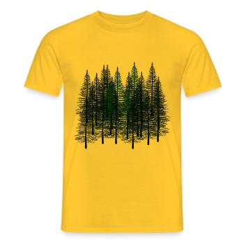 Fir Autumn October Winter Nature Wilderness Environment - Men's T-Shirt - yellow - Front - AI Model Male 178 dark (178cm)
