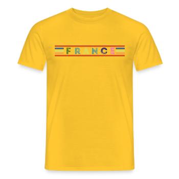 France - T-shirt homme - jaune - Devant - AI Model Male 178 dark (178cm)