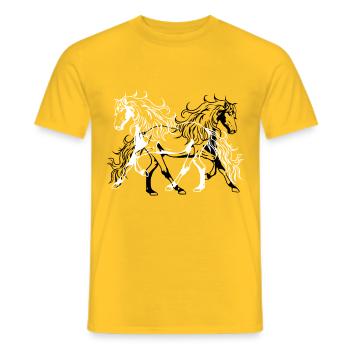 Cheval Sauvage Quarterhorse Poney Cavalier - T-shirt homme - jaune - Devant - AI Model Male 178 dark (178cm)
