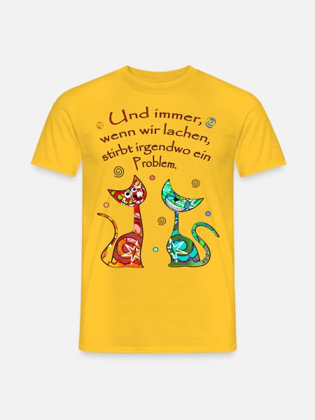 Katzen - Männer T-Shirt - Gelb