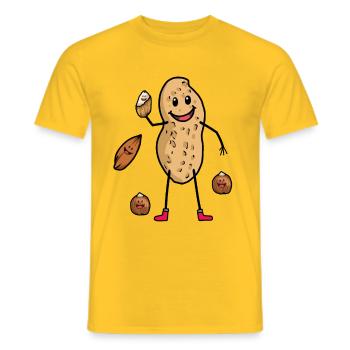 Cheerful Peanut Nuts Nut Food - Men's T-Shirt - yellow - Front - AI Model Male 178 dark (178cm)