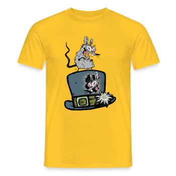Funny Animals, Rats, Rat, Rodents, Mouse, Mice - Men's T-Shirt - yellow - Front - AI Model Male 178 dark (178cm)