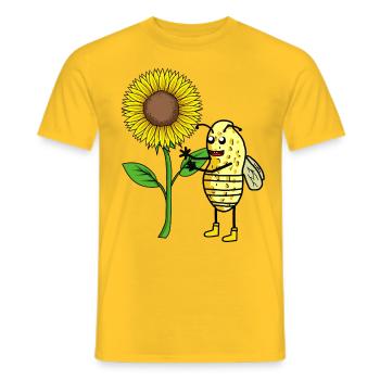 Insecte abeille noix de tournesol de cacahuète - T-shirt homme - jaune - Devant - AI Model Male 178 dark (178cm)