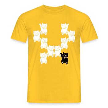 Chats différents chats inhabituels deiifernz - T-shirt homme - jaune - Devant - AI Model Male 178 dark (178cm)