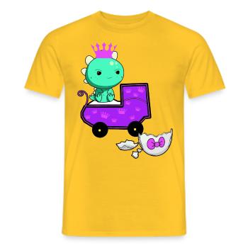 Dragon Enceinte Coquille D’oeuf Oeuf Éclosion Bébé - T-shirt homme - jaune - Devant - AI Model Male 178 dark (178cm)