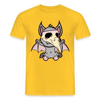 Halloween Medieval Plague Bat Bats - Men's T-Shirt - yellow - Front - AI Model Male 178 dark (178cm)