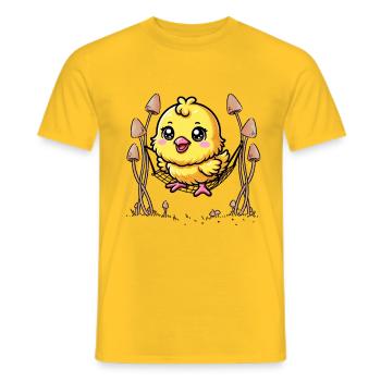 Hanging Out Chilling Hammock Chick Kids Child Baby - Men's T-Shirt - yellow - Front - AI Model Male 178 dark (178cm)