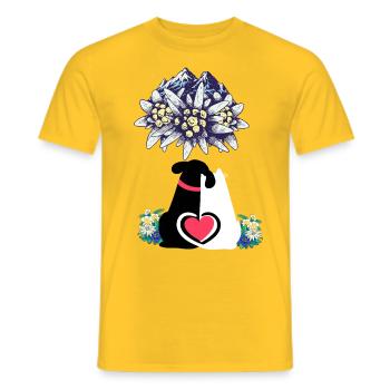 Austria Tyrol Cat Dog Cats Dogs Switzerland - Men's T-Shirt - yellow - Front - AI Model Male 178 dark (178cm)