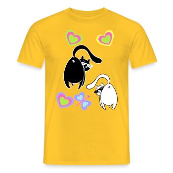 Chats, Chats, Enfants, Enfant, Chaton - T-shirt homme - jaune - Devant - AI Model Male 178 dark (178cm)