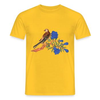 Bird Birds Wild Animal Garden Nature Conservation Animal Welfare - Men's T-Shirt - yellow - Front - AI Model Male 178 dark (178cm)