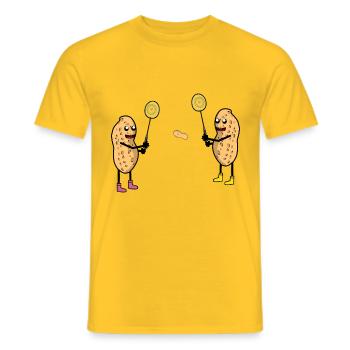 Funny Peanut Tennis Tennis Player Peanuts Sports - Men's T-Shirt - yellow - Front - AI Model Male 178 dark (178cm)