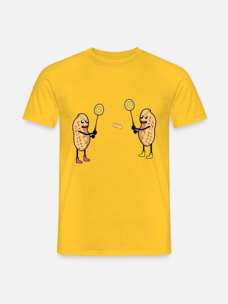 Grappige Pinda Tennis Tennisser Pinda's Sport - Heren T-shirt - geel