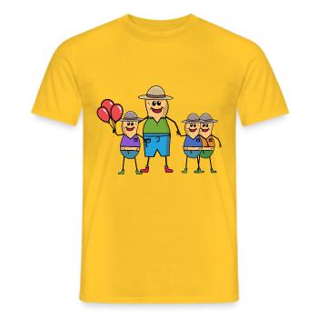Erdnuss Papa Vater Kinder Alleinerziehend Eltern - Männer T-Shirt - Gelb - Vorne - AI Model Male 178 dark (178cm)