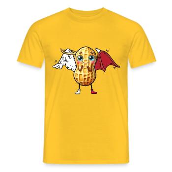 Cacahuète Ange Diable Cacahuète Occulte Spirituel - T-shirt homme - jaune - Devant - AI Model Male 178 dark (178cm)