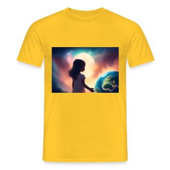 Mon monde - T-shirt homme - jaune - Devant - AI Model Male 178 dark (178cm)