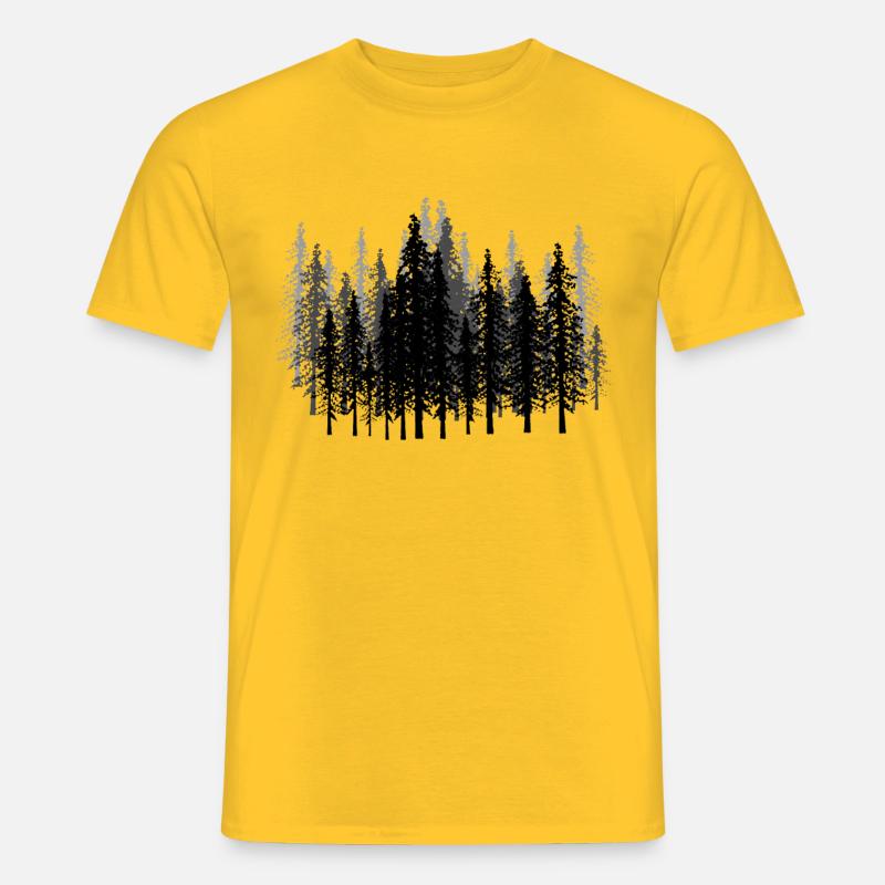 Forest Forests Forester Hunter Gift Idea Camping - Men’s T-shirt - yellow