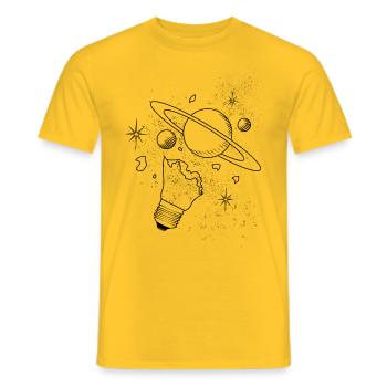 Planets All Universe Universe Orbit Sky - Men's T-Shirt - yellow - Front - AI Model Male 178 dark (178cm)