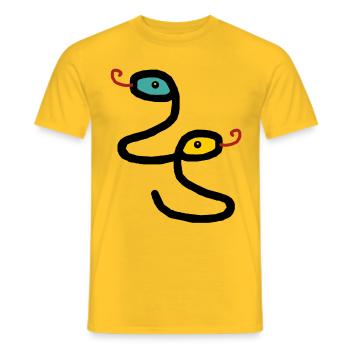 Schlangen Reptilien Amphibien Kinder Schlange - Männer T-Shirt - Gelb - Vorne - AI Model Male 178 dark (178cm)