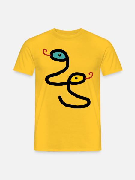 Schlangen Reptilien Amphibien Kinder Schlange - Männer T-Shirt - Gelb