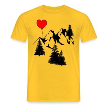 Alpes chaudes Montagnes Alm Salutations Tyrol Montagnes Nature - T-shirt homme - jaune - Devant - AI Model Male 178 dark (178cm)