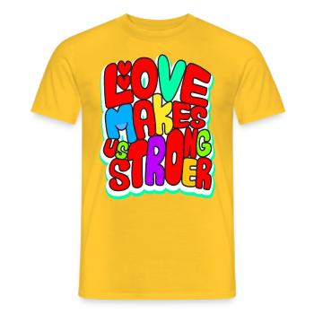 L’amour nous rend plus forts - T-shirt homme - jaune - Devant - AI Model Male 178 dark (178cm)