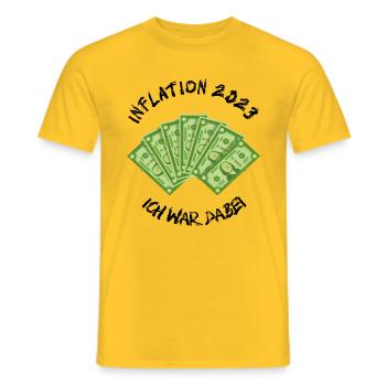 Inflation 2023 ich wer dabei Schwarz Outfit - Männer T-Shirt - Gelb - Vorne - AI Model Male 178 dark (178cm)