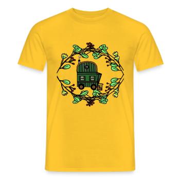 Spring Nature Nature Lovers Alps Mountaineers - Men's T-Shirt - yellow - Front - AI Model Male 178 dark (178cm)