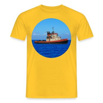 Les bateaux-pompiers sont des navires spéciaux - T-shirt homme - jaune - Devant - AI Model Male 178 dark (178cm)