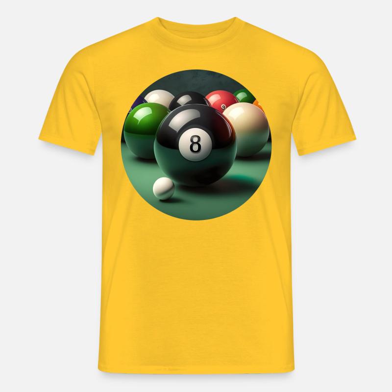 Billard ist ein spannendes Präzisionsspiel - Männer T-Shirt - Gelb