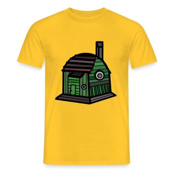 Gartenhaus Hütte Haus wohnen Immobilie bauen - Männer T-Shirt - Gelb - Vorne - AI Model Male 178 dark (178cm)