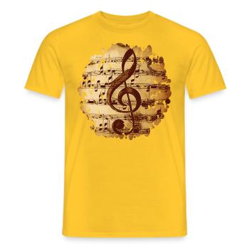 Sans clef, les chefs-d’œuvre seraient injouables - T-shirt homme - jaune - Devant - AI Model Male 178 dark (178cm)