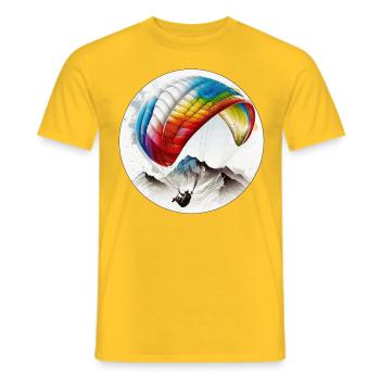 Paragliding pilots can use the wind - Men's T-Shirt - yellow - Front - AI Model Male 178 dark (178cm)