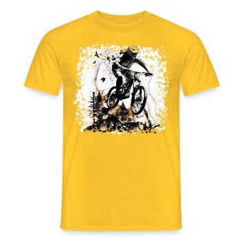 VTT freestyle, le sentiment de liberté - T-shirt homme - jaune - Devant - AI Model Male 178 dark (178cm)