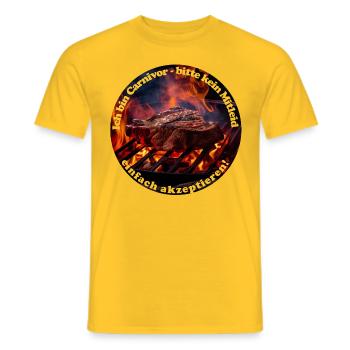 Ernährung als Karnivore - Männer T-Shirt - Gelb - Vorne - AI Model Male 178 dark (178cm)